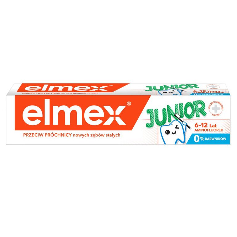 Elmex Pasta do zębów Junior z aminofluorkiem dla dzieci 75 ml